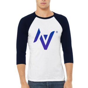 Visunor Shop Unisex T-shirt med 3/4 raglanermer