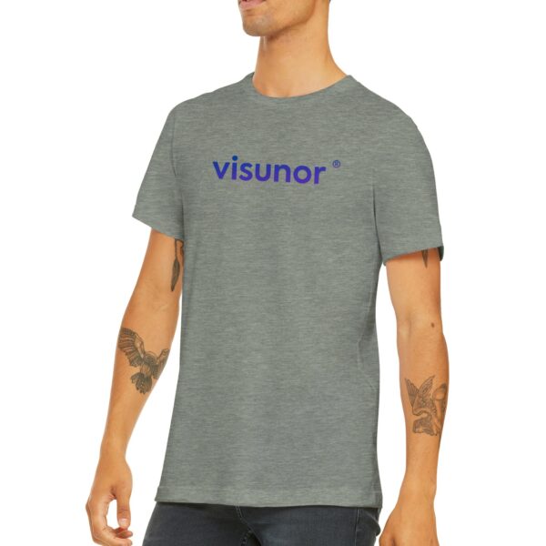 Visunor ® Premium unisex T-shirt med rund hals grå og hvit