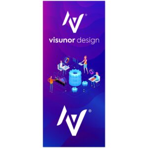 Visunor Design Roll-up-banner i polyester med stativ